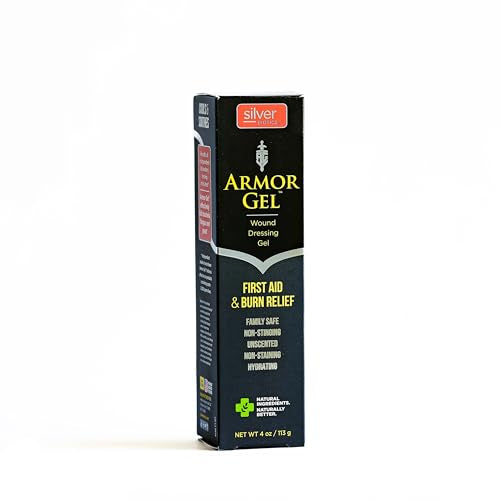 Silver Biotics Armor Gel Wound Dressing Gel | First Aid + Burn Relief 24 PPM Silver Gel | 4 oz