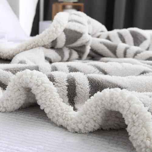LOMAO Sherpa Fleece Blanket Fuzzy Soft Bed Blanket Dual Sided Throw Blanket fit Couch Sofa (Grey,51x63)