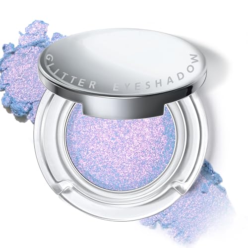 HOSAILY Chameleon Purple Blue Glitter Eyeshadow, Multichrome Color Shifting Single Eyeshadow, Holographic Sparkling Inner ...