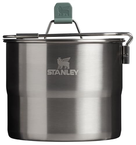 Stanley Wildfare Go Two Bowl Mess Kit | 8pc Portable Pot & Cookware Set | 1.25qt Stainless Steel Pot w/Locking Handle, Li...