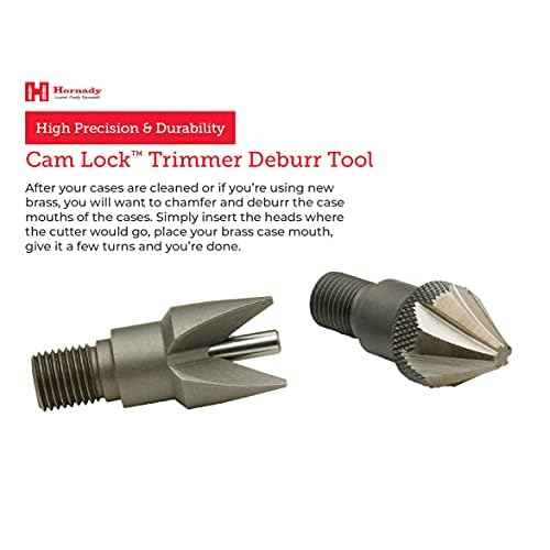 Hornady Cam Lock Trimmer Deburr Tool 050147 - Durable Chamfer and Deburring Heads Mount onto Cam Lock Case Trimmer -Case Prep Reloading Tools for Removing Burrs on Inside/Outside of Case Necks