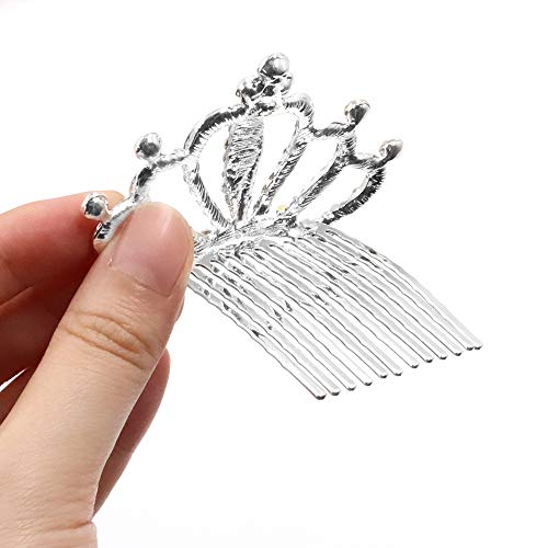 NODG 3 Pieces Silver Tiaras Crown with Hair Comb Mini Tiaras Crown for Women Princess Crystal Shiny Tiaras Headbands for W...
