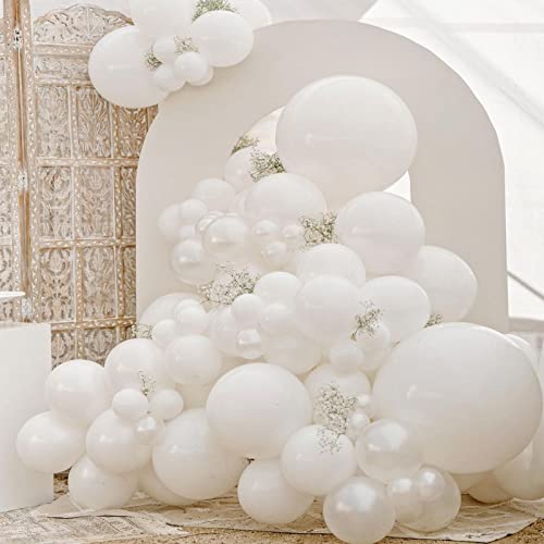 White Balloons Latex Party Balloons - 20 Pack 18 Inch Big White Thicker Balloons Large Round Helium Balloons for Baby Show...