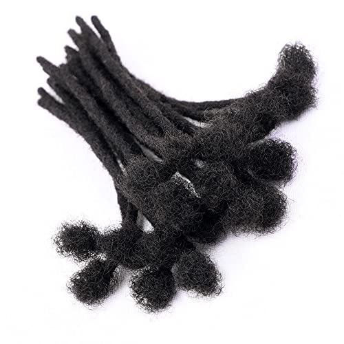 100% Human Hair Dreadlock Extensions for Men/Women, 0.6cm Thickness 16 Inch 30 Strands Full Handmade Can be Dyed and Bleached Permanent Loc Extensions Human Hair Natural Black