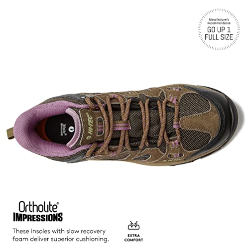 HI-TEC Apex Lite Mid WP Waterproof Hiking Boots for Women, Lightweight Outdoor and Trail Shoes