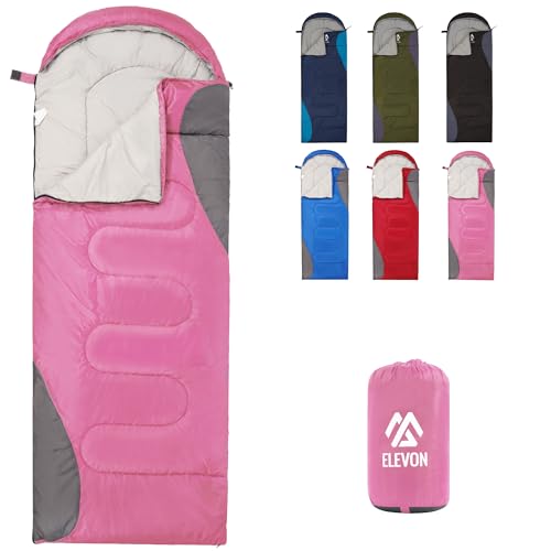 Elevon Double Sleeping Bag 2 Pillows for Adults, Queen Size XL Sleeping Bag Waterproof, Compact with Compression Sack, 2 P...