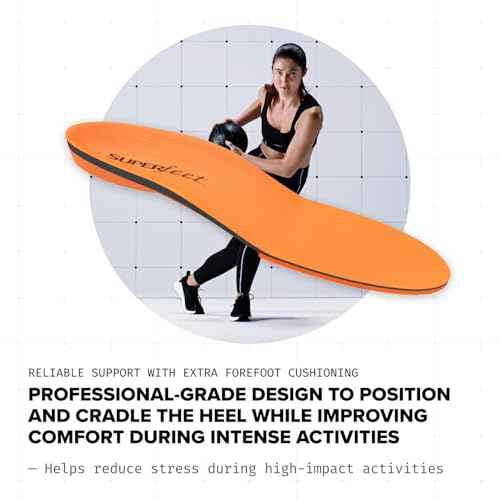 Superfeet All-Purpose High Impact Support Insoles (Orange) - Trim-To-Fit Orthotic Arch Support Shoe Inserts - Professional Grade