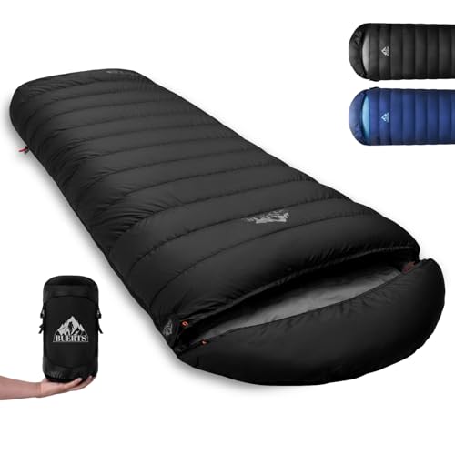BUERTS Warm & Portable Sleep Kit: Ultralight 680FP Down Sleeping Bag (17°F~32°F) with Thickened Quick-Inflate Mat and Pillow