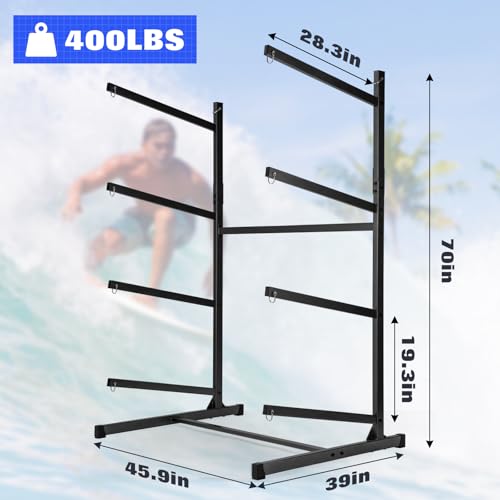 Morohope Kayak Storage Rack, Heavy Duty Kayak Racks for Garage and Outdoor Storage, Storage Rack for Kayak, Canoe, Surfboa...
