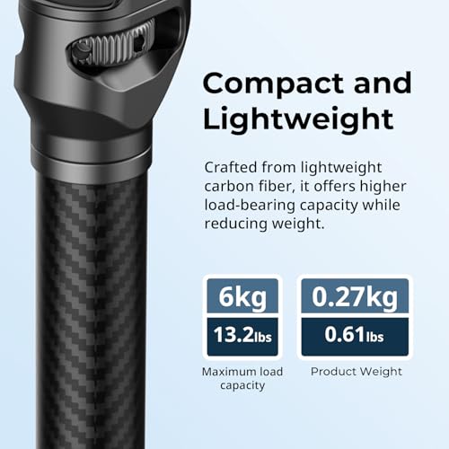 SmallRig Gimbal Extension Pole, 15" / 37cm Carbon Fiber Stabilizer Extension Arm with Anti-Deflection Baffle and 1/4-20" S...