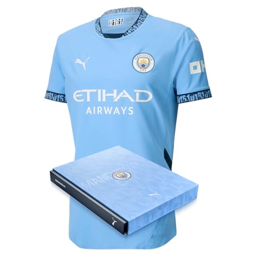 Manchester City FC Men¡¯s 2024/25 Authentic Home Soccer Jersey - Slim Fit - Team Light Blue