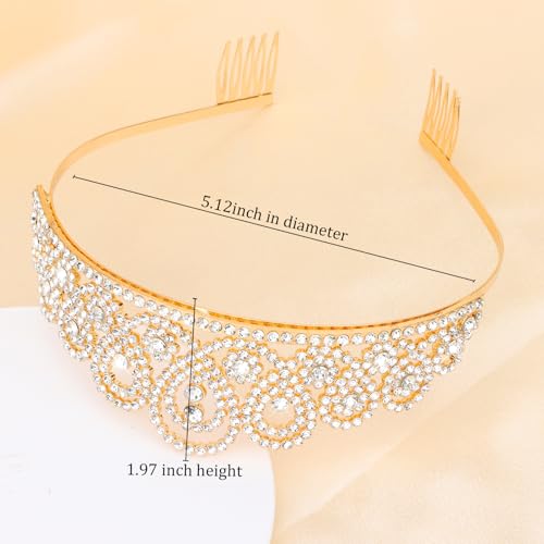 KIUEZIR Tiara Crown for Women and Girls, Queen Elegant Crown with Combs Princess Tiaras for Birthday Party, Crystal Crowns...