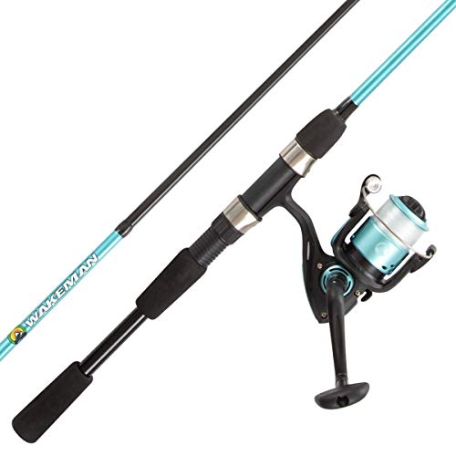 Fiberglass Fishing Rod and Spinning Reel Combo - Swarm Series Collapsible Fishing Gear for Catching Bass, Trout, Catfish, ...