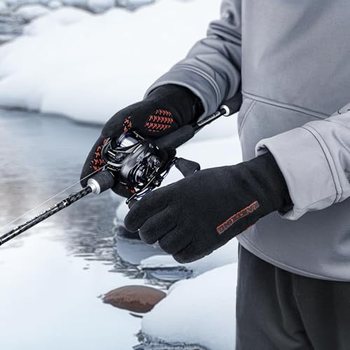 KastKing HydroSense Waterproof Fishing Gloves, 100% Waterproof and Breathable Cold Weather Fishing Gloves, Ideal for Ice F...
