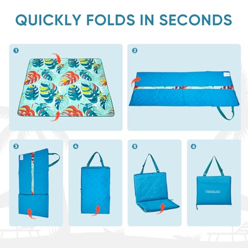 Old Bahama Bay Beach Blanket Sandproof Waterproof Compact Sand Free Beach Mat Foldable Picnic Blankets Washable Outdoor Bl...