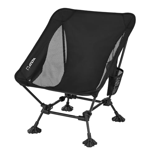 ATEPA Backpacking Chair, Ultralight Folding Portable Small Camping Chairs for Adults Compact Foldable Beach Seat with Ant...