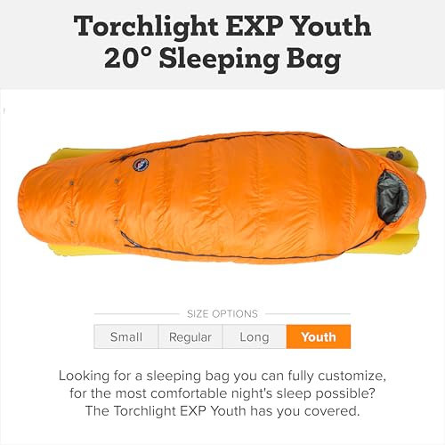 Big Agnes Torchlight EXP - 650 RDS DownTek 초경량 침낭, 배낭여행 장비, 컴팩트한 추운 날씨용 캠핑 미라