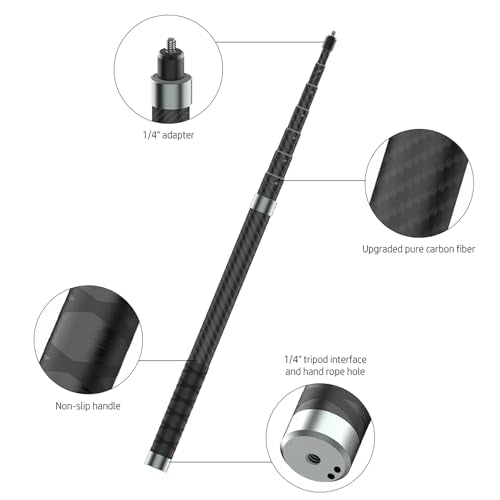 NEOSOU 2.6M/102-inch Invisible Selfie Stick, Carbon Fiber Long Pole Extension Rod for Insta360 X5 X4 X3 DJI Osmo 360 Nano,...