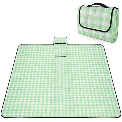 OBTANIM Extra Large Picnic Blanket 80 x 80 Inch Waterproof Foldable Beach Blankets Outdoor Picnic Mat for Camping Grass La...