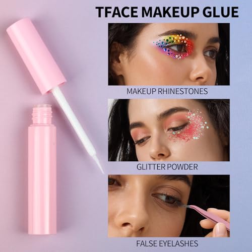 YGDZ Face Rhinestones Kit, Face Eye Gems for Makeup, Face Jewels Set with Face Makeup Glue, Nail Gems, Rhinestones for Bod...