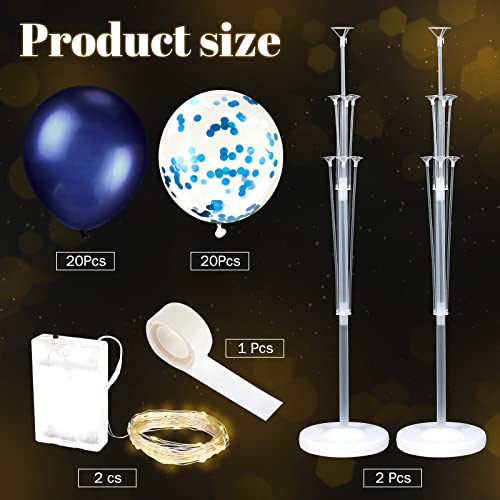 Wettarn 2 Sets Floor Balloon Column Stand Kit with LED Lights 40 Pcs Balloons Column Holder Centerpieces Tower Backdrop fo...