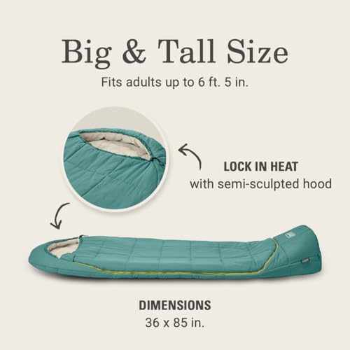 Coleman Big Bay 0/20/40°F Cold-Weather Sleeping Bag, Adult Mummy Sleeping Bag with Headrest, Foot Ventilation, & Storage S...