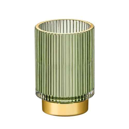 Makeup Brush Holder Organizer,Toothbrush Holders,Desk Pen Pencil Holder,Multifunctional Vintage Glass Brush Cup£¨L/Green/A3-6-US£©