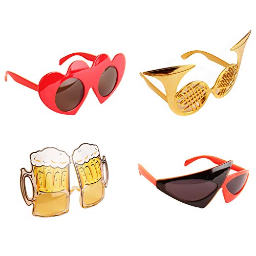 TD.IVES Funny Glasses Party Sunglasses Costume Sunglasses Masks,12 Pack Cool Shaped Funny Party Glasses,Photo Booth Props ...