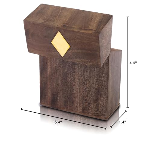 Birthday Gift Ideas Handcrafted Classic Wooden Playing Card Holder Deck Box Storage Case Organizer With Premium Quality 'Ace' Playing Cards Anniversary Housewarming Gift Ideas For Men & Women