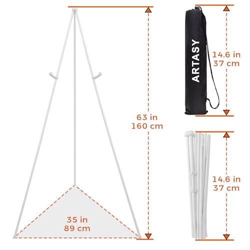 ARTASY 63" Easel Stand for Wedding Signs, Posters, Portable Artist Easel for Painting Canvas, Tripod for Home and Office, ...