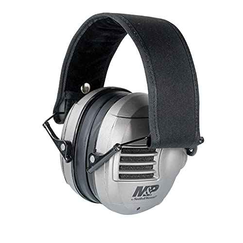 Smith & Wesson M&P Alpha Electronic 23 NRR Hearing Protection with Sound Amplification and Adjustable Earmuffs for Shooting, Hunting and Range