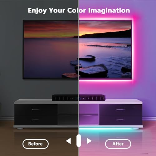 NBBUFF Led Lights for Bedroom, 200FT (2 Rolls of 100FT) RGB Led Strip Lights Sync with Music, Smart App Controlled Strip L...