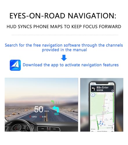 OBD2 Heads Up Display Turn Indication for Car MAIMEIMI OBD2 & GPS Dual System Digital Speedometer for Car HUD MPH Projecto...
