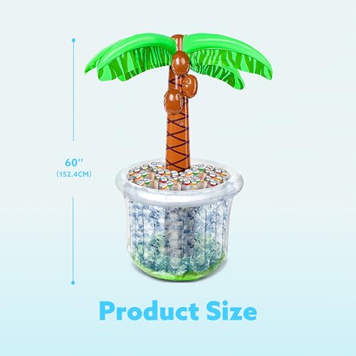 JOYIN 60" Inflatable Palm Tree Cooler, Beach Theme Decor, Pool Party Decorations, Luau Hawaiian Birthday Party Supplies, O...