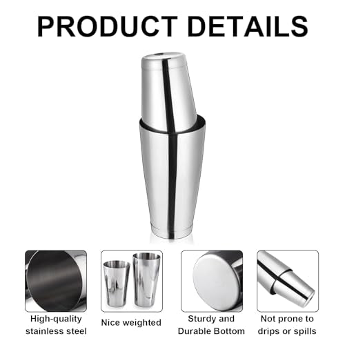 Hyuetrsa 6 Pcs Cocktail Shakers Professional Bar Shaker Boston Shaker Set Martini Shakers Drink Mixer Shake for Drink Mixi...