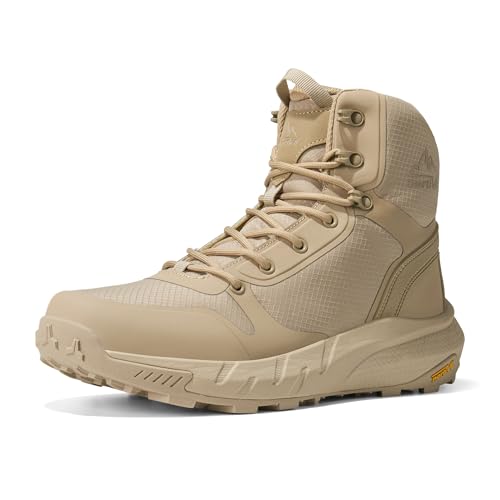 NORTIV 8 Men's Military Tactical Boot Lightweight Comfortable Boots for Work All Day Side Zipper Motorcycle Combat Hiking ...