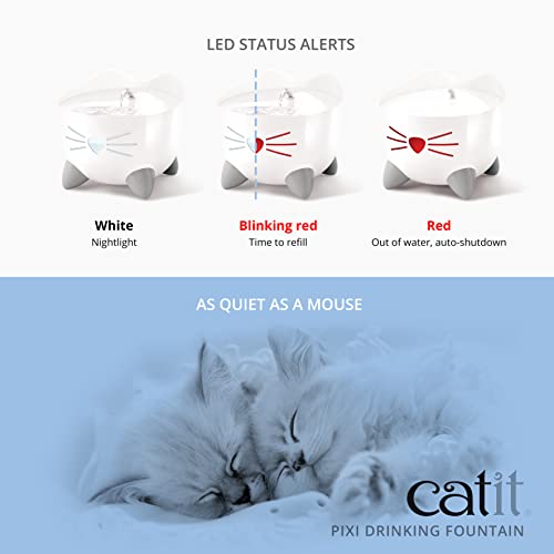 Catit PIXI Cat Drinking Fountain, Running Water Fountain, Pink