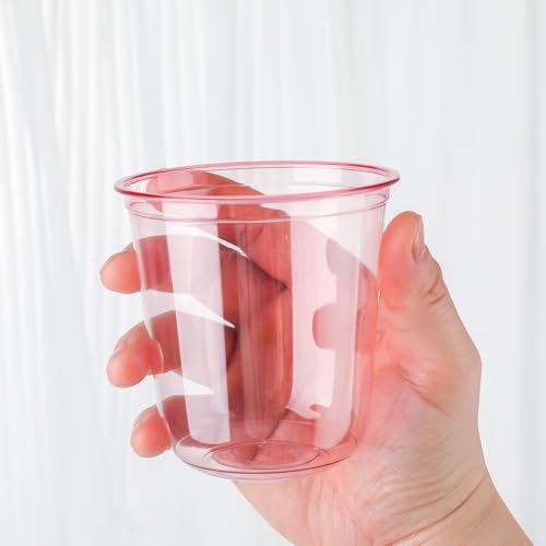 Xuelimei 50pcs 12oz Disposable Stemless Glasses,PET Disposable Drinking Cups,Cold Party Clear Plastic Wine Glasses for Par...
