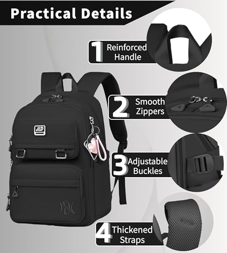 BASICPOWER School Backpack for Girls Boys, Laptop Backpack Middle High School Student Bookbag for Teens