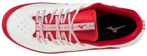Mizuno Women's Finch Elite 6 Low TPU Softball Cleat, White/Red, 9