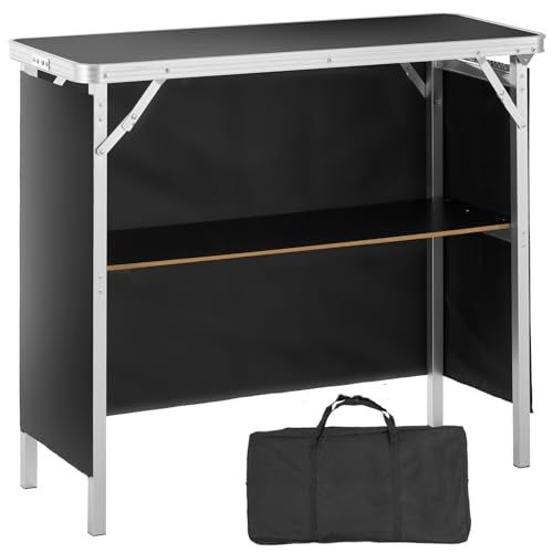 VEVOR Folding Portable Bar Table, Tradeshow Podium Table for Indoor, Outdoor, Party, Picnic, Exhibition, Includes Carrying...
