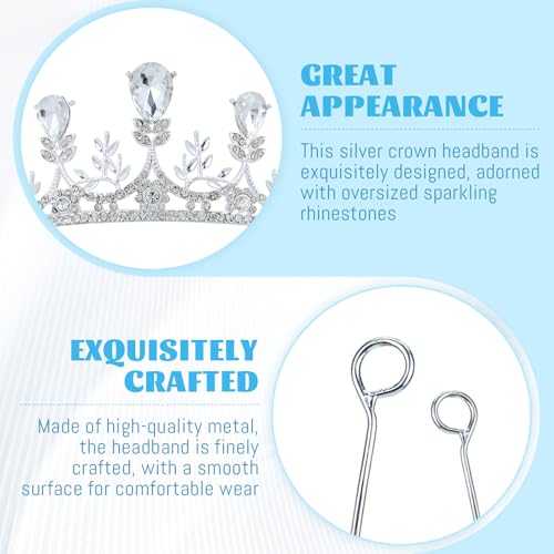 inSowni 3 Pieces Silver Metal Crystal Rhinestone Queen Princess Crowns Tiaras Headbands Birthday Party Prom Wedding Bridal...