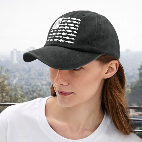 Mens Vintage Washed Fishing Hat Distressed Cotton Baseball Cap Outdoor Sun Protection Dad Hat