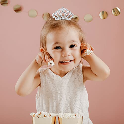 Princess Crown Comb Set for Girl 18 Pcs Silver Tiara Crown with Comb Crystal Tiara Headband Rhinestone Hair Piece Toddler ...