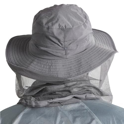 Peicees 2Pcs Head Net Hats for Men Women Adventure Fishing Hat Safari Hat for Hunting Camping Hiking, Army Green and Dark ...
