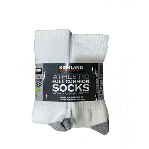 KIRKLAND Signature Men's Athletic Full Cushion Sock With Arch Support, 8 Count