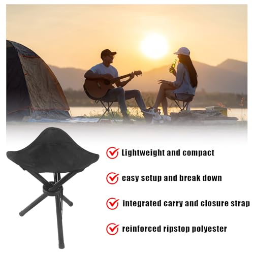 KKONHII Travel Folding Camping Stool, Outdoor Tripod Seat, Folding Camping Chairs,Fishing Chair for Camping Party Mountain...