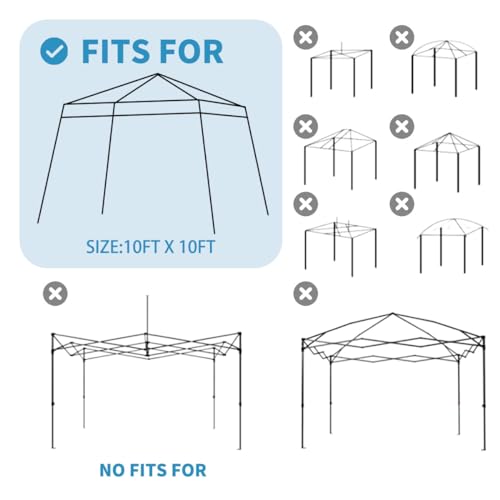 Birodeko Canopy Replacement Top Only, 300D Wateproof Pop-Up Canopy Tent Top Cover with Ropes, Instant Canopy Top Sunshade ...