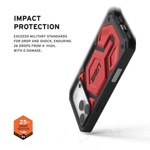 URBAN ARMOR GEAR UAG Designed for iPhone 17 Pro Max Case Monarch Pro - Compatible with MagSafe Military Grade Protective Cover, Crimson