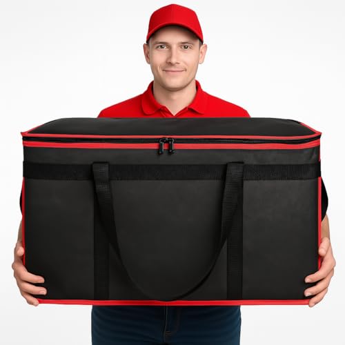 Bodaon Insulated Food Delivery Bag for Hot and Cold Meal, XXX-Large Grocery Tote Insulation Bag for Catering/Drivers, Pizz...